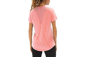 Wayleb Gym Tops Women Sports Yoga Running Top V Neck Quick Dry Fitness T-Shirt Ladies Short Sleeve Exercise Tee Shirts
