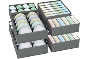 MWZEAUL Organizer Cassetti Armadio, Set di 8 Cassetti Biancheria Intima Pieghevole, Salvaspazio Divisori Organizzatore Cassetti in Tessuto per Armadio Interno per Intima, Reggiseni, Calzini, Cravatte