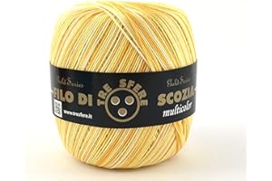 FILATI ITALIANI Filo di Scozia Multicolore per Uncinetto (sfumato Giallo)