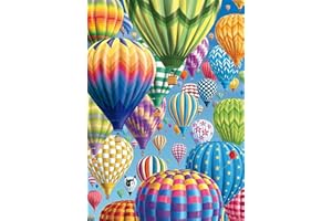Cross Stitch Kits Stamped, OWN4B Colorful Hot Air Balloon Printed Pattern 11CT 14.2x18.1 inch DIY Embroidery Kit (Balloon)