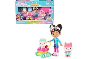 DREAMWORKS GABBY'S DOLLHOUSE LA CASA DE MUÑECAS DE GABBY - PACK FIGURAS GABBY'S DOLLHOUSE CUIDADO DE GATITOS: 3 FIGURAS, CAJA SORPRESA Y 2 ACCESORIOS - 6069425 - Juegos Infantiles - Juguetes Niñas 3 años + - Regalo Niña 3 años +