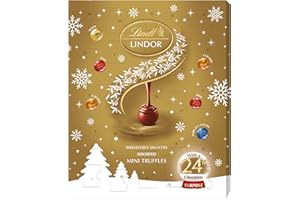 Lindt Lindor Assorted Mini Advent Calendar 2025 – 117g – 24 Mini Chocolate Truffles with a Smooth Melting Filling – Festive Countdown Gift for Him & Her