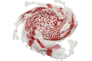 MILSPEC SURPLUS Red and White Shemagh Arab Scarf Keffiyeh Tactical Military Headscarf Hijab Shawl