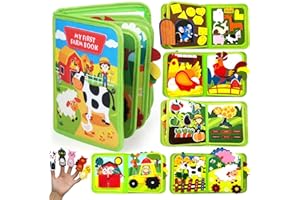 KOGMOW Busy Board Montessori Spielzeug ab 1 Jahr, Quiet Book mit Bauernhof Thema, Montessori Spielzeug Kinder Activity Board Geschenk Spielzeug ab 1 2 3 4 5 Jahre Mädchen Junge