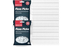 SOL 150pk Floss Picks, Non-Flavoured Human Dental Flossers Stick, Plastic Harps Toothpick for Fast Cleaning, Remove Food, Reduce Plaque with Smooth Glide, Fine Tooth Flossing for Sensitive Gums