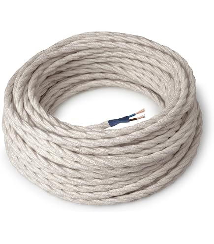 AMARCORDS Textilkabel Für Lampen - 5 Meter, Braun Geflochten, Vintage-Look - Made In Italy