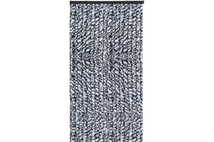 Arsvita Flauschvorhang 120x200cm (Meliert Blau/Weiß/Silber), Perfekter Insekten- und Sichtschutz für Ihre Balkon- und Terrassentür, viele Farben