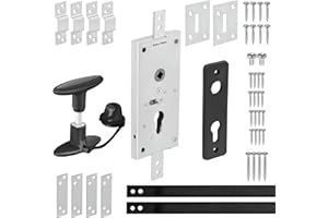 KOTARBAU® Serrure de garage 60 mm en acier - Serrure de porte de garage - Cylindre profilé pour portes basculantes - Verrou vertical - Kit de fermeture de portail