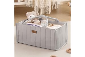 Jinrobabes Wickeltasche Organizer, Baby Aufbewahrungskorb mit Herausnehmbaren Fächern, Windeltasche als Geschenk für Neugeborene & Babyparty, Wickeltisch Organizer für Neugeborene Mütter Verwendet
