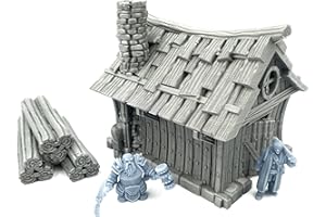 Q P QUALITY PRINTING 3D QP3D Dwarf's Hut House - Fantasy Battle Building Teren Sceneria na blat i RPG 28-32 mm miniatury rekwizyty wojenne D&D, nadruk 3D i do malowania
