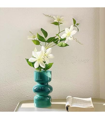 Petit Vase En Verre Joeyan Orange - Soufflé à La Main - Design Géométrique Moderne - Pour Fleurs Sèches Ou Fraîches