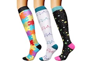 DRESHOW Calcetines de Compresión para Hombres y Mujeres Calcetines de Compresión es el Mejor para Running, Correr, Senderismo, Volar, Viajar