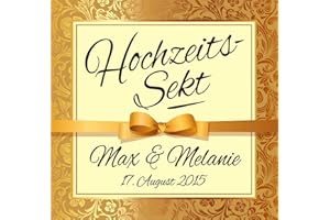 Play-Too 12 Aufkleber Etikett Flaschenetikett klein Hochzeit Fest personalisiert Piccolo Hochzeitssekt