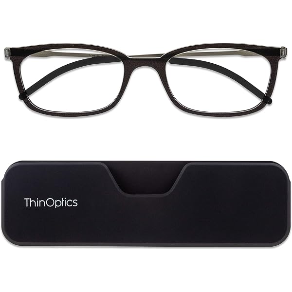 Lunettes De Lecture ThinOptics Brooklyn - Ultralégères (9g), Pliables - Avec étui Magnétique Milano - Pour Téléphone, Sac, Clés - Unisexe
