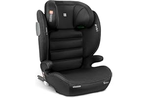 KIKKA BOO KikkaBoo Silla Coche Grupo 2-3 ISOFIX (15-36 kg) i-TRACK, Protección SPS Lateral, i-Size, 12 Posiciones Reposacabezas, Cadeira Auto Infantil, Negro