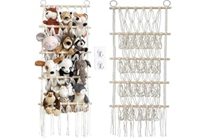 Chingcoo Kuscheltier Aufbewahrung,4 Lagiges Stofftier Aufbewahrung Kuscheltiere Organizer Hängematte Netz mit 2 Haken für Kuscheltiere für Kinderzimmer Wohnzimmer Schlafzimmer