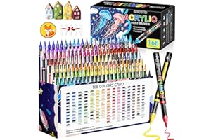 SURCOTTO 168 Kolorów Zestaw Markerów Akrylowych, Wodoodporne, Akrylowe Markery Pędzlowe do Malowania Skał, Tkanin, Kamienia, Drewna, Szkła, Papieru, Tworzywa Sztucznego