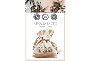 KEEP YOUR ESSENCE AROMASACKS Home - Ambientador Hogar para Armarios y Cajones. Fragancia Tropical de Melocotón. Duración 8 semanas. Saquitos de Lino con Perlas Aromáticas. Esencia Natural 0% Alcohol. Savage Island