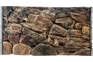 WYSKONT Acquario Sfondo 3D Lesbos - Sfondo per Acquario - Accessori per Acquario - Sfondo - Acquario Deco - 97x45 cm all'acquario 100x50 cm - Colore Marrone - Acquario Grande