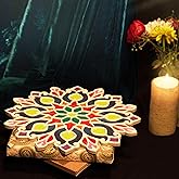 Decodesk Island Rangoli Chakra Design (16 '') | for Diwali décor | Festive décor | Floor Art | Floating Rangoli | (16 inches)