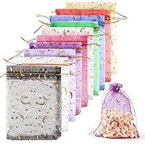 Lot De 50 Petits Sachets En Organza Violet 7x9cm Pour Mariage, Anniversaire, Noël, Action De Grâces, Pochette Cadeau En Organza, Pochette à Bijoux