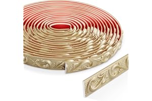 ZTVOWTO 6 Mètres Modanatura per Pareti Stacca e Incolla, Modanatura 3D per Soffitto, Modanatura Decorativa per Cornici di Specchi, Telai di Porte, Soffitti, Decorazioni per La Casa(Champagne Or)