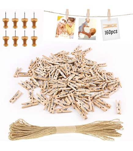 100 épingles à Linge Miniatures En Bois – 2,5x0,9x0,7 Cm – Pour Déco DIY, Photos, Organisation – Lot Multi-usage