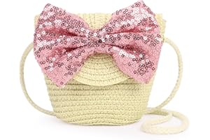 AuGiueam Women Summer Beach Straw Bags，Women Small Straw Cross-Body Bag for Women Girls，Summer Fashion Summer woven Hobos Shoulder Bag for Travel Vacation Beach