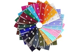 Chalier Cmfort Bandana Damen Herren Nickitücher Kopftuch Paisley Muster Mischfarben Bandana MultifunKopftuch，20 Pack