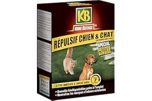 KB Home Defense HDREPCHIEN - Répulsif Chiens et Chats Granulés 200 g - Action immédiate et Longue durée - Jusqu'à 49 Jours d'efficacité - Neutralise Les Marques d'odeurs - Spécial Petites Surfaces
