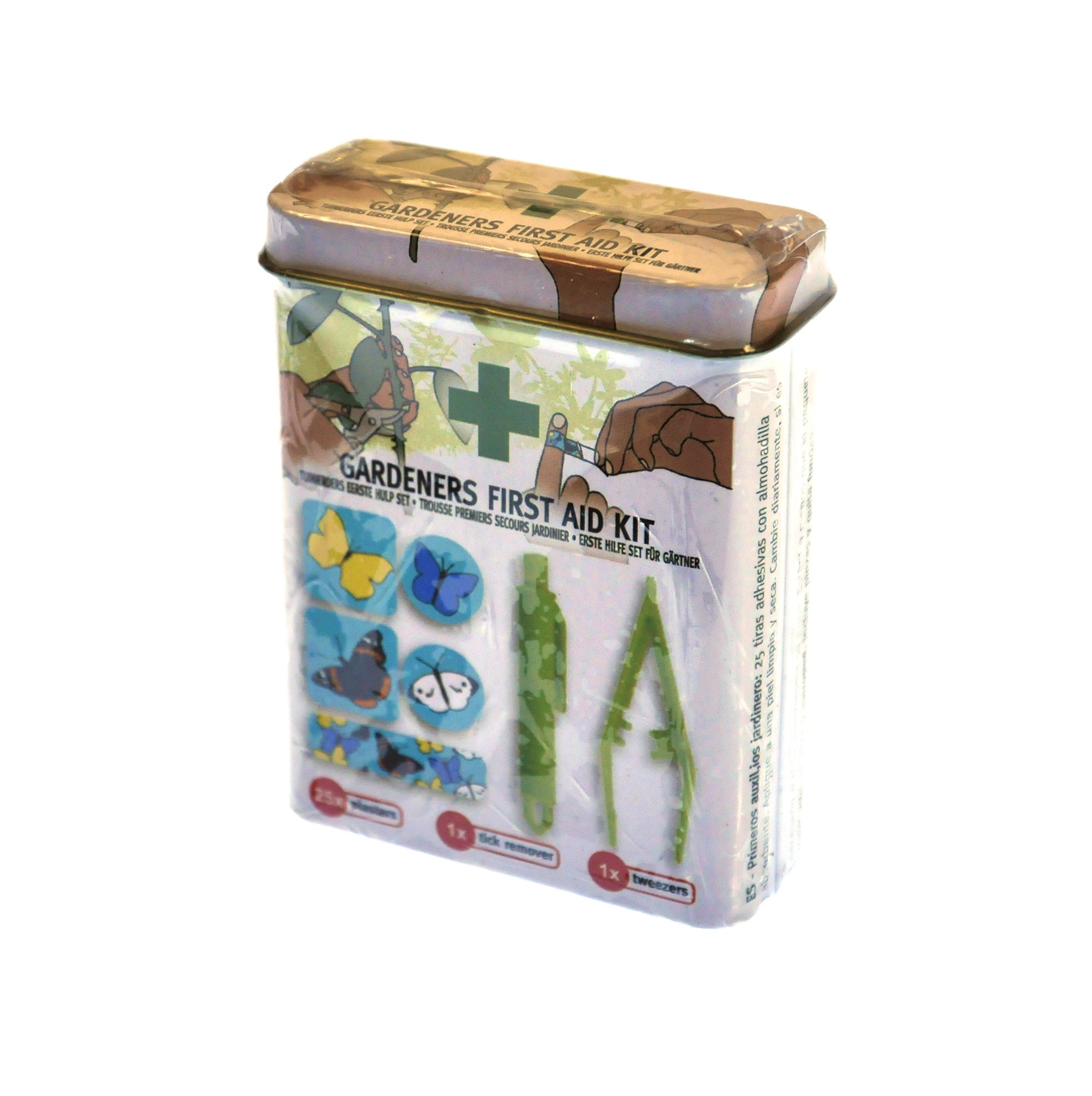 Esschert Design Gardeners First Aid Kit with Tick Remover, tweezers and 25 Plasters/Band Aids - Image 3