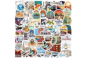 APAREAL Reisen Aufkleber 100 Stück, Vintage Sticker Set für Koffer Laptop Fahrrad Skateboard Motorrad Scrapbooking Journal Snowboard, Wasserfeste Vinyl Reisekarte Sticker für Erwachsene