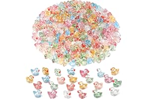 WIURGOHA 150pcs Mini Ducks Colorful Glitter Tiny Resin Ducks Little Miniature Plastic Small Ducks Bulk Figures for Dollhouse Decor Accessories Garden Micro Landscape Aquarium Decor