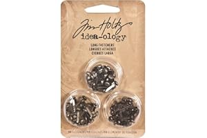 Advantus Tim Holtz Idea-Ology-Cierres Largos de 0.4375 Pulgadas, 99/Paquete, níquel Antiguo, latón y Cobre, Metal, Versión Original, Talla única