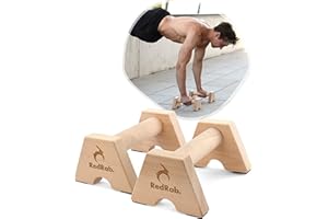 ‎RED RAB Red Rab NEUE Holz Parallettes inkl. Transportband, DAS Calisthenics Must-Have | Nachhaltige Liegestützgriffe, Handstand Griffe, Mini Barren, Dip Bars, Push Up Griffe & Liegestütz Griffe aus Holz