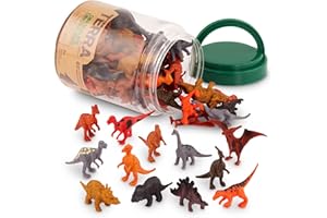 TERRA by Battat - Dinosaures - Tube pour animaux préhistoriques - Ensemble Dino 60 pièces - 12 miniatures de dinosaures réalistes - Triceratops, Stegosaurus, T-Rex, et + encore - 3 ans et +