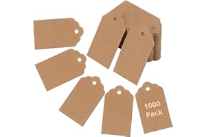 Belle Vous Etichette Regalo Cartoncino Kraft (1000pz) - 4,5 x 2,5 cm - Etichette Handmade per Cartellini Prezzi, Segnaposto Matrimonio, Etichette per Barattoli ed Etichette Cartoncino Tag Bomboniere