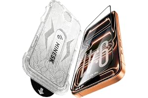 Minesk iPhone 17 Pro Max ile Uyumlu Hizalama Aparatlı ve Takılırken Camın Altında Kesinlikle Toz Bırakmayan Darbelere Karşı Ekstra Güçlü HD Ekran Koruyucu Cam (Kolay Kurulum, 17 PRO MAX)