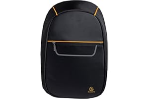Exacompta 17634E Premium Rucksack Exactive mit 15,6" Laptopfach wasserabweisend zahlreiche Taschen mit Reißverschlüssen 1 USB Anschluss ideal für Schule, Uni, Arbeit und Reisen schwarz