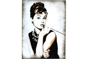 KUSTOM ART Poster mural série acteurs célèbres Hollywood Audrey Hepburn sans cadre. Impression artistique sur papier couché 40 x 30 cm