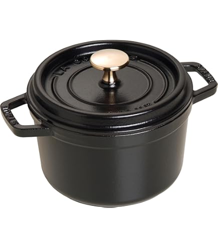 STAUB 40509-487-0 Cocotte Round 20cm Black : Amazon.co.uk: Home