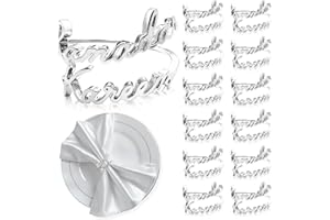 12 Stücke Serviettenschnallen Ramadan Kareem Deko Gold Serviettenschnalle Metall Serviettenschnallen für Islam Muslimische Deko Ramadan Kareem Eid Mubarak Partydeko Esstischdeko (Silber)