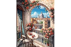 JATOK Paint by Numbers for Adults, Painting Kits for Beginners On Clear Symbols Colored Canvas, Easy DIY Acrylic Pigment Drawing Paintwork for Home Wall Decor, 16x20in Frameless, Arch