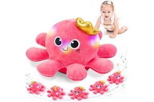 FancyWhoop Baby Musical Light Crawling Toys - Light up Dancing Spinning Walking Soft Octopus Toy for Boys Girls Kids, Sensory Interactive Baby Gifts for Toddlers