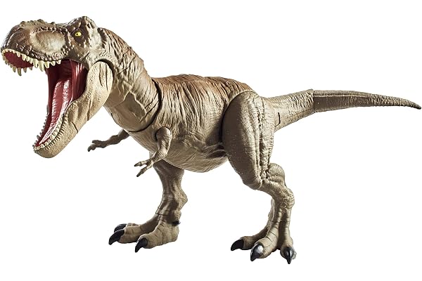 Jurassic World Grande figurine T-Rex Morsure et Combat, avec tête et queue articulées, jouet pour enfant, GCT91