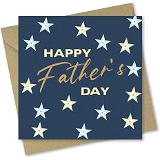 Fathers Day Card for Dad. Stars Design. Made in UK. Card 150x150mm supplied with Envelope. Ecofriendly. - View 7
