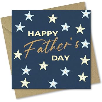 Fathers Day Card for Dad. Stars Design. Made in UK. Card 150x150mm supplied with Envelope. Ecofriendly. - View 8