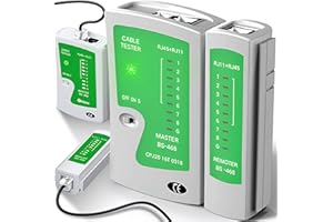 Retoo Tester Cavo di Rete, Patch LAN, RJ11 RJ12 RJ45, Professionale, Tester Collegamento, Verifica Cavi, Strumento di Test per Cavi Ethernet, 10,5 x 10 x 2,5 cm, Grigio-Verde