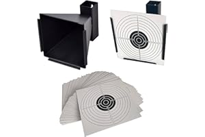 ADCSHOP Tiro al Blanco, Tragabalín, + 100 Dianas, para Airsoft, Airgun, pellets y Tiro perdigones, dianas 250 gr/m2 estándares de 14 * 14 cm, Material de Acero, Negro