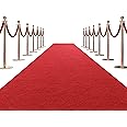 HOMBYS 450 GSM Extra Thick Red Carpet Runner for Partys & Events 3x10 ft, Non-Slip Rubber Backed Red Aisle Runway Rug for Step, Proposal & Wedding Decorations, Hollywood Oscars Runway, (Red, 3x10 ft)